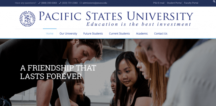 Top University Websites Using WordPress: Pacific States University