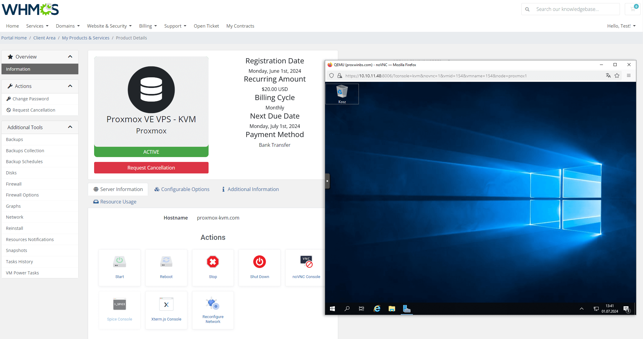 Selling Predefined Windows Virtual Machines - Proxmox VE VPS For WHMCS