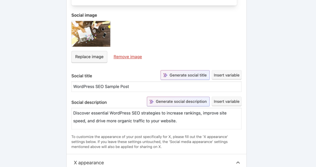 Yoast social card example