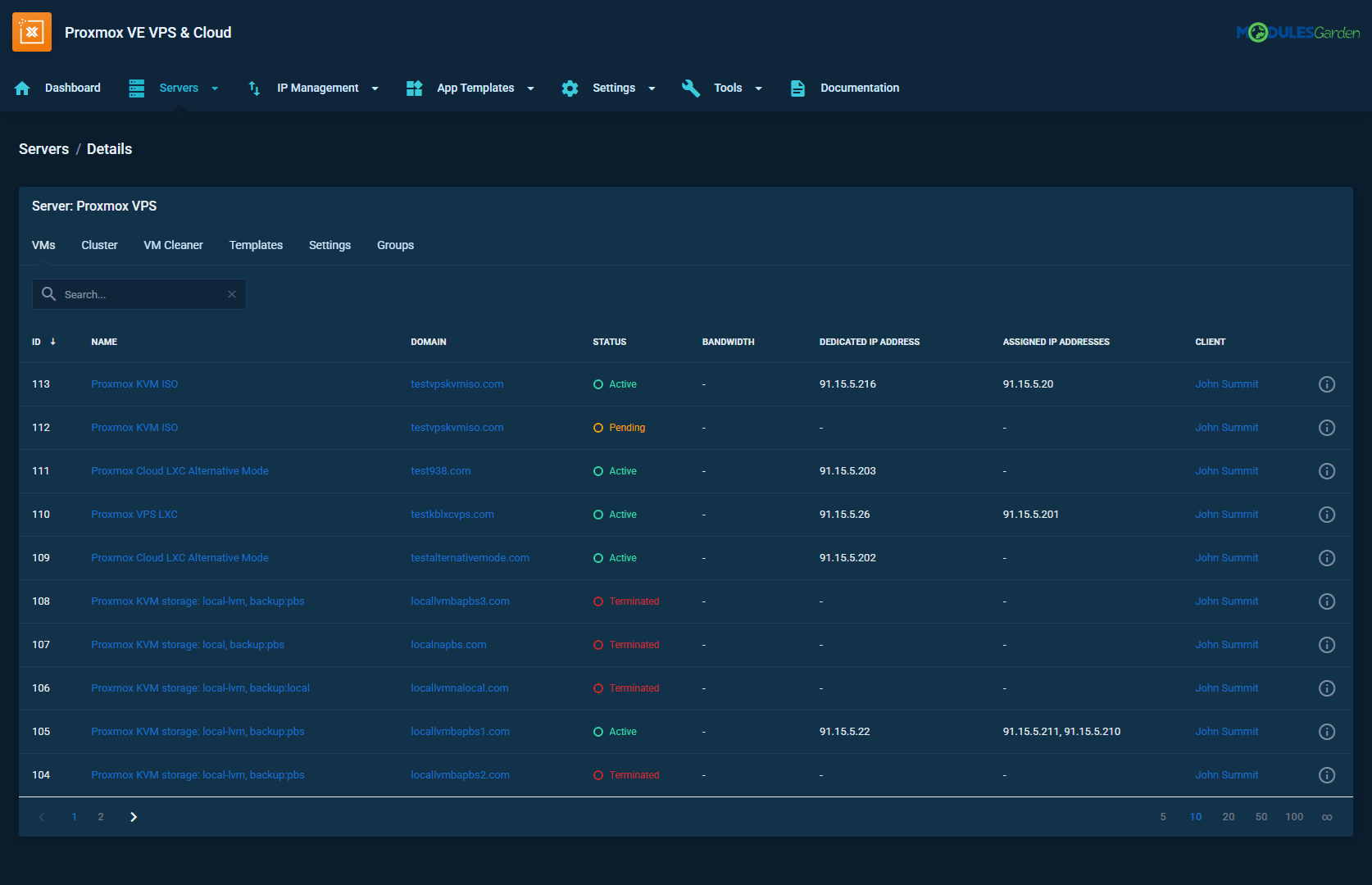 Theme Management Tool - Admin Area - Proxmox VE VPS & Cloud For WHMCS